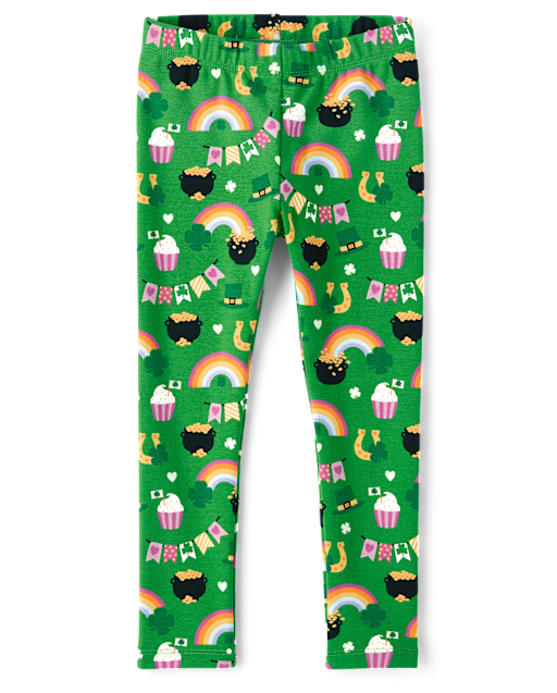Girls Shamrock Leggings - Little Leprechaun