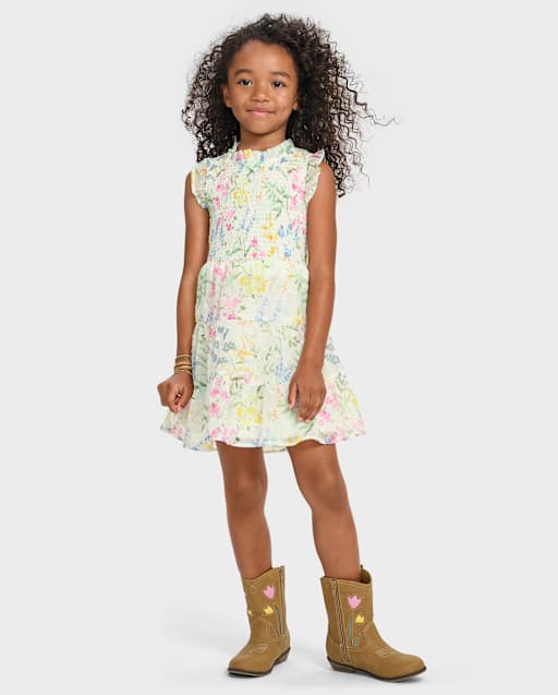 Girls Mommy And Me Floral Tiered Dress - Garden Party