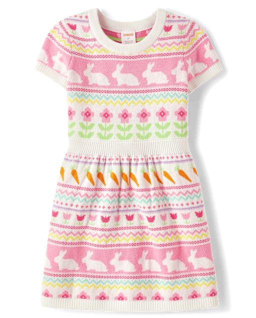 Robe pull fille à motif lapin Fair Isle - Garden Party - lbl_product_image_view_2