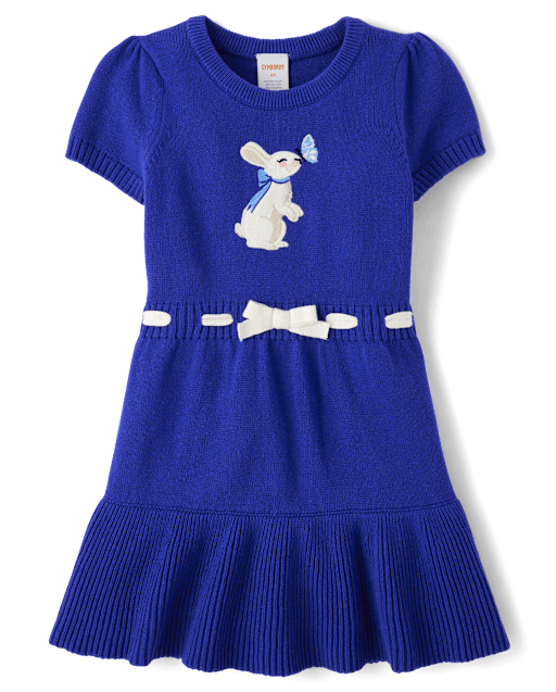 Robe pull péplum lapin pour fille - Bleu Belle - lbl_product_image_view_2