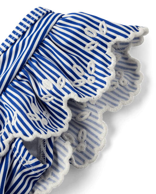Maillot de bain une pièce à rayures et œillets pour fille - Swim - lbl_product_image_view_2