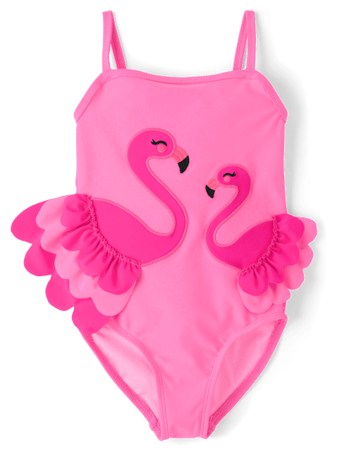 Girls Flamingo One Piece Swimsuit - Swim