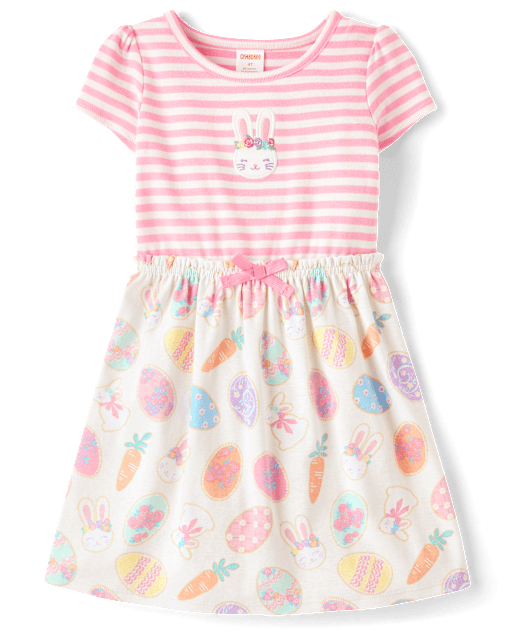 Girls Easter Egg Fit And Flare Dress - Garden Party