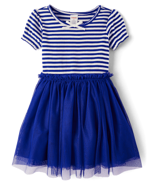 Robe rayée cintrée et évasée pour filles - Little Essentials - lbl_product_image_view_2