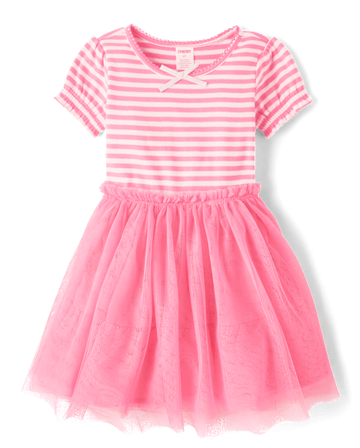 Robe rayée cintrée et évasée pour filles - Little Essentials - lbl_product_image_view_2