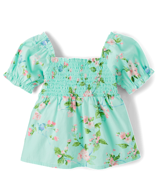 Girls Floral Smocked Top - Spring Celebrations