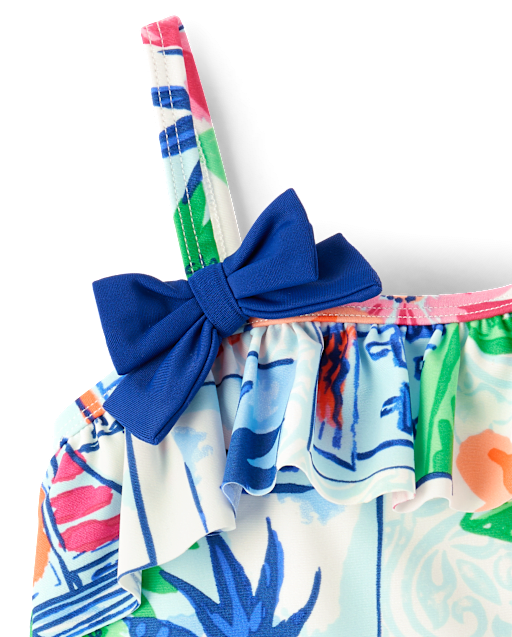 Maillot de bain une pièce asymétrique pour filles - Vacances - Natation - lbl_product_image_view_2