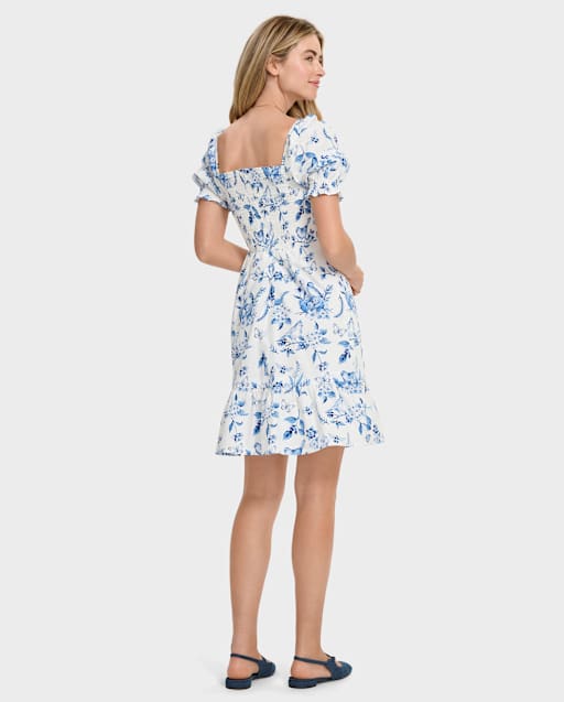 Womens Mommy And Me Floral Bird Tiered Dress - Blue Belle - lbl_product_image_view_2