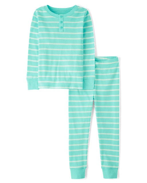 Kids Striped Snug Fit Cotton Pajamas - view 2