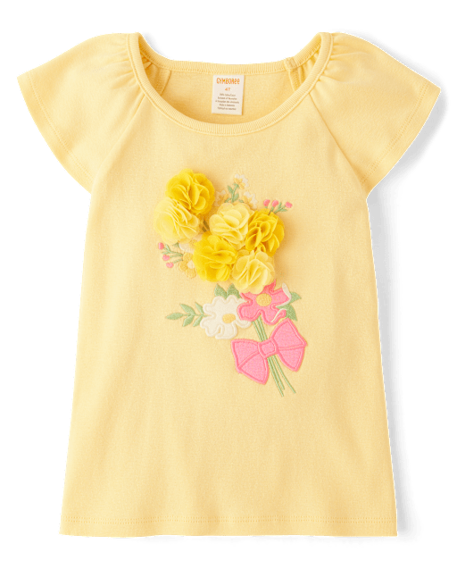 Girls Embroidered Floral Top - Garden Party