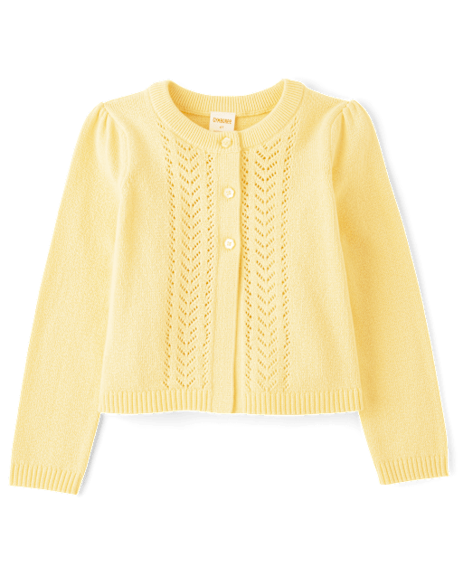 Girls Pointelle Cardigan - Little Essentials