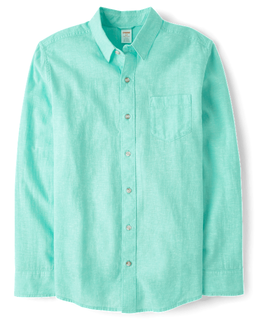 Mens Dad And Me Linen-Blend Button Up Shirt - lbl_product_image_view_2