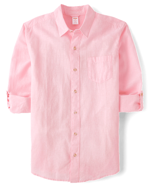 Mens Dad And Me Linen-Blend Button Up Shirt
