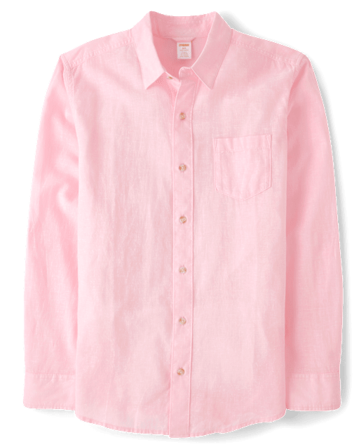 Mens Dad And Me Linen-Blend Button Up Shirt - lbl_product_image_view_2