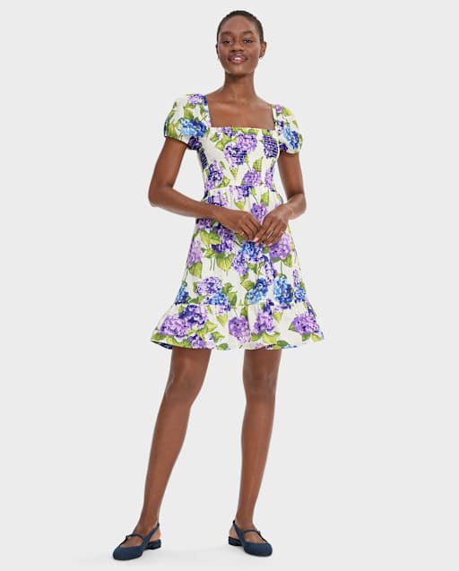 Womens Mommy And Me Floral Tiered Dress - Lavender Fields