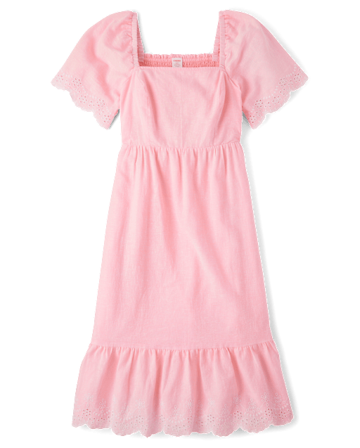 Womens Mommy And Me Eyelet Linen-Blend Tiered Dress - lbl_product_image_view_2
