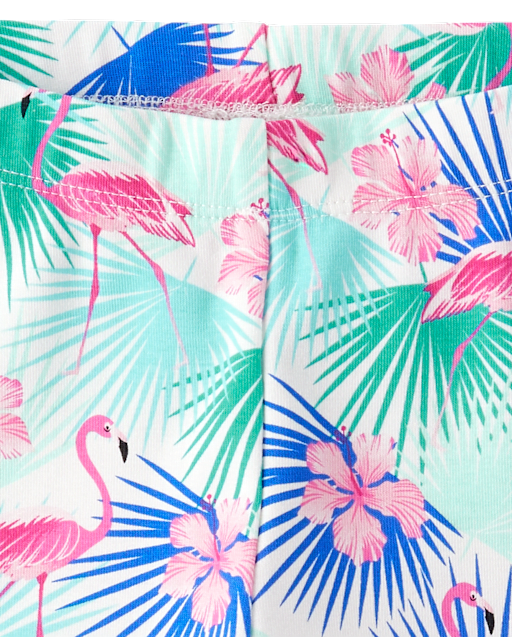 Girls Flamingo Bike Shorts - Seaside Palms - view 2