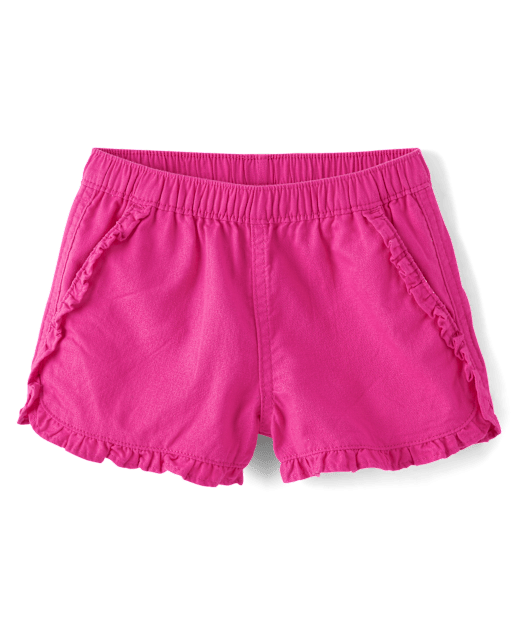 Girls Ruffle Pull On Shorts - Little Essentials