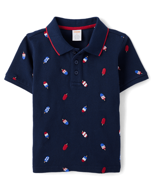 Boys Embroidered Ice Pop Polo - American Cutie