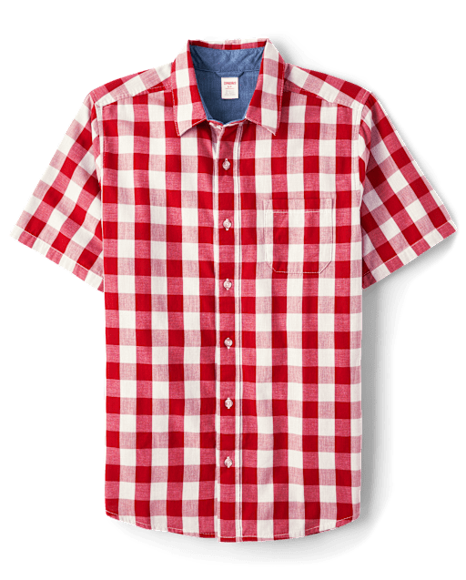 Mens Dad And Me Gingham Button Up Shirt - American Cutie