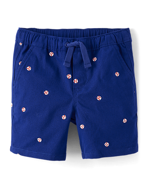 Boys Embroidered Baseball Pull On Shorts - Sweet Summer