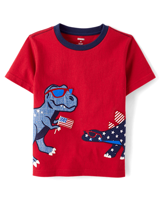 Boys Embroidered Dino Top - American Cutie