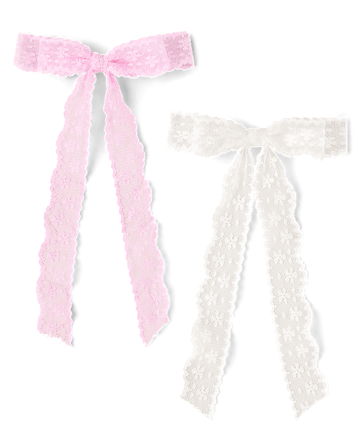 Girls Lace Bow Hair Clip 2-Pack