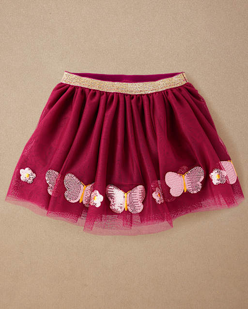 Girls Sequin Butterfly Tutu Skirt - Fall Celebrations