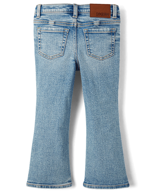 Girls Scalloped Button Denim Jumper - Campus Cuties - Blue