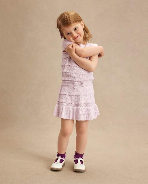 Girls Pointelle Sweater Peplum Skirt - Magical Meadows