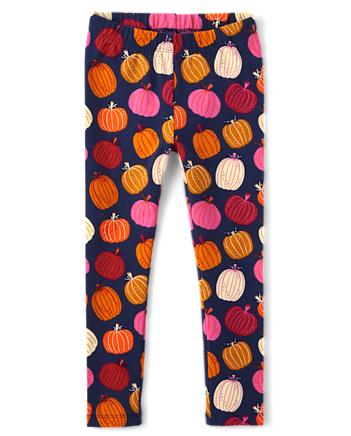 Girls Pumpkin Leggings - Fall Celebrations