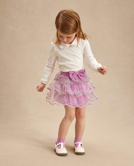 Girls Eyelet Lace Tiered Skirt - Magical Meadows
