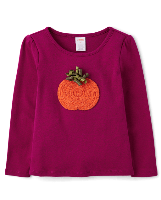 Girls Crochet Pumpkin Top - Fall Celebrations