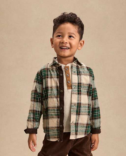 Kids Plaid Button Up Shirt - Fall Celebrations