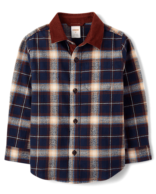 Boys Plaid Button Up Shirt - Highland Hills