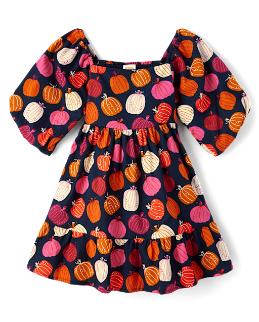 Robe à volants en flanelle à motif citrouille pour filles - Fêtes d'automne - lbl_product_image_view_2