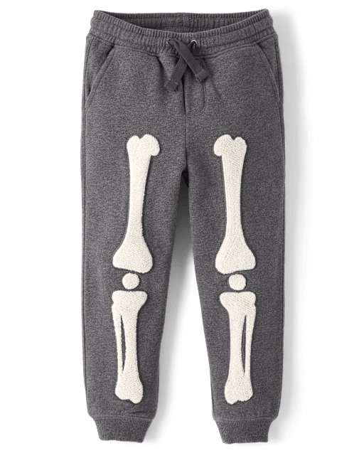 Boys Embroidered Skeleton Jogger Pants - Halloween