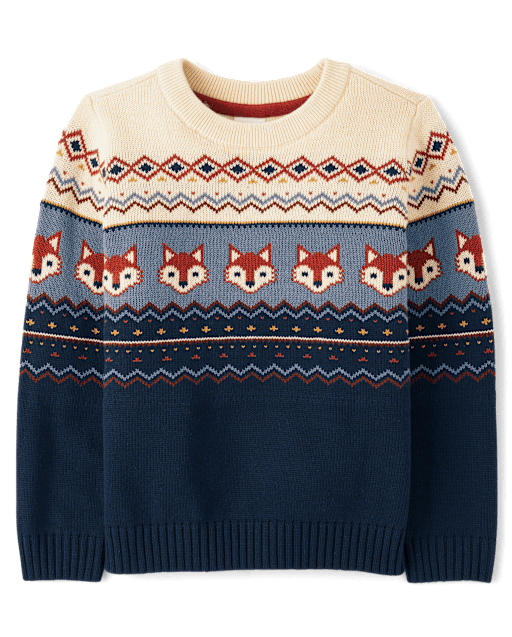 Boys Fox Fairisle Sweater - Highland Hills