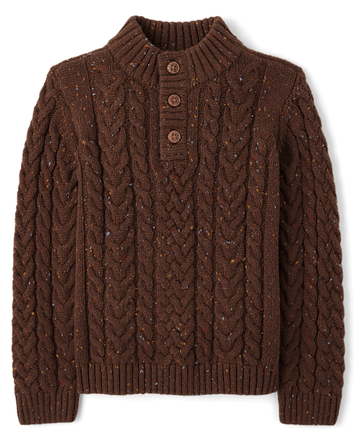 Pull à col montant en maille torsadée texturée pour garçon - Little Essentials - lbl_product_image_view_2
