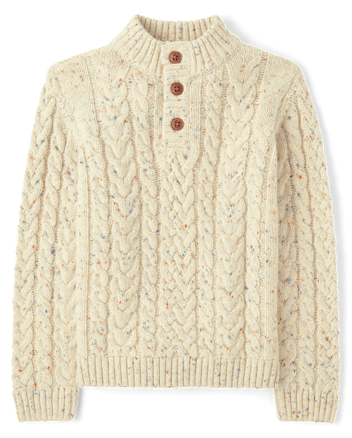 Pull à col montant en maille torsadée texturée pour garçon - Little Essentials