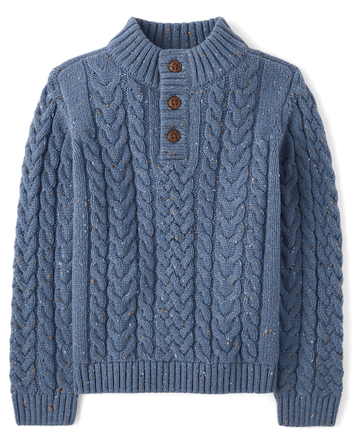 Pull à col montant en maille torsadée texturée pour garçon - Little Essentials