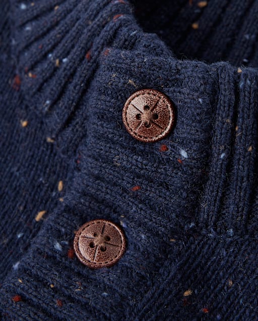 Boys Striped Cable Knit Sweater - Fall Celebrations - Brown