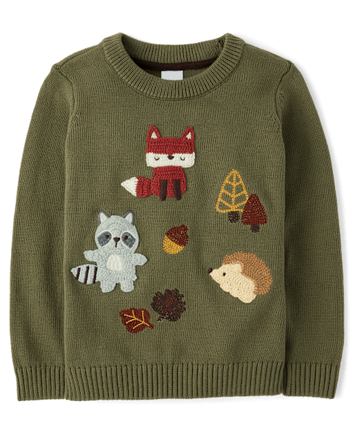 Boys Embroidered Animal Sweater - Highland Hills