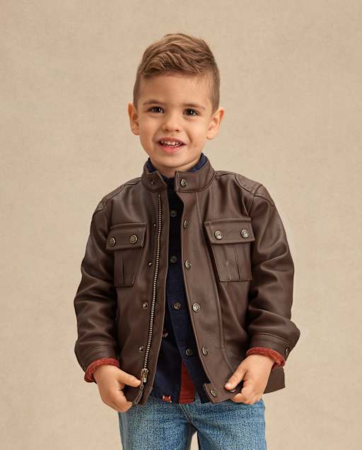 Kids Faux Leather Jacket - Highland Hills