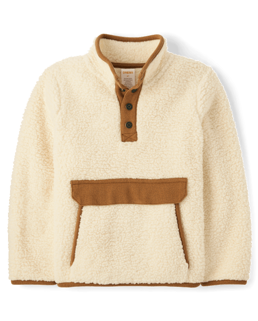 Kids Half Snap Sherpa Pullover - Highland Hills