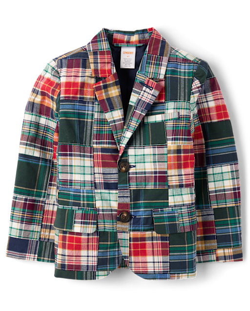 Kids Plaid Madras Poplin Blazer - Campus Cuties