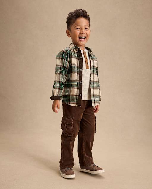 Kids Corduroy Baggy Cargo Pants - Little Essentials