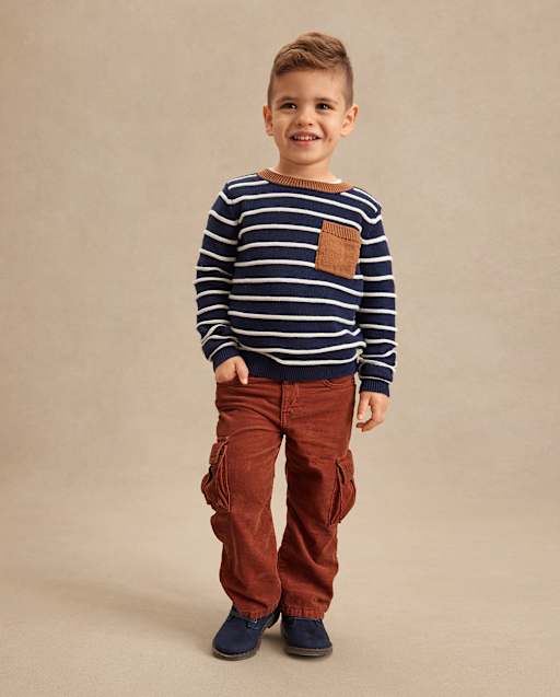 Kids Corduroy Baggy Cargo Pants - Little Essentials