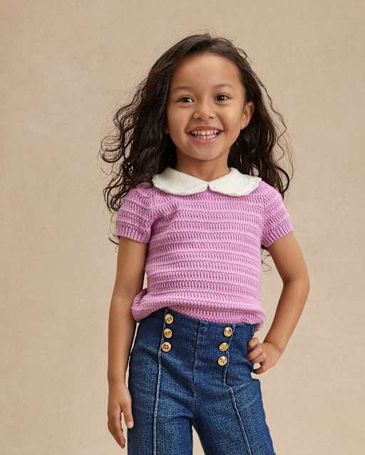 Girls Crochet Peter Pan Sweater - Magical Meadows
