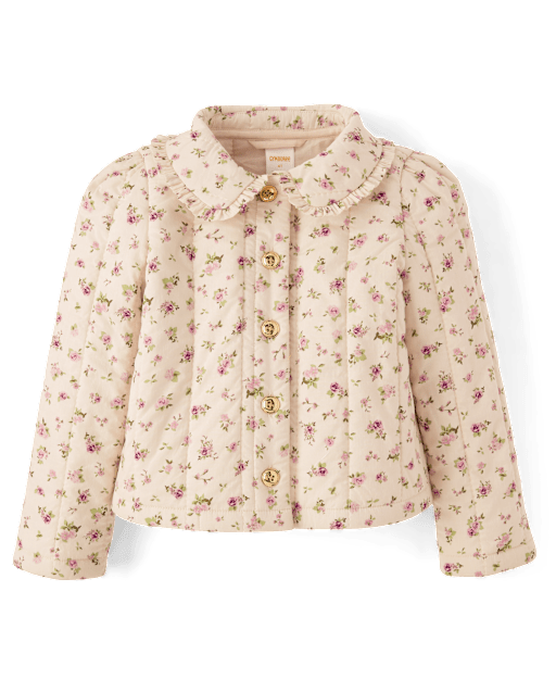 Girls Floral Quilted Jacket - Magical Meadows
